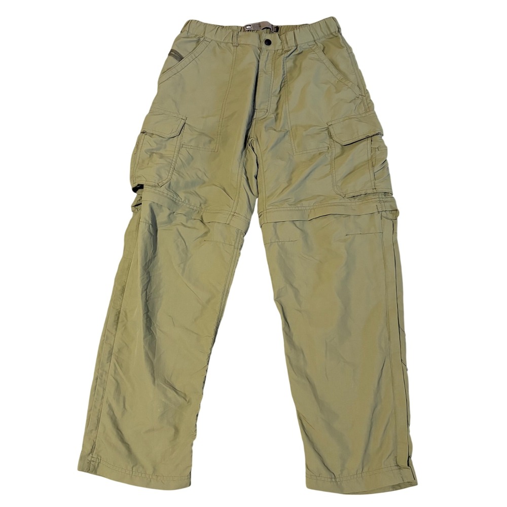 REI Convertible Cargo Pants Mens M Green Sahara Zip Off UPF 50+ Hiking 794407